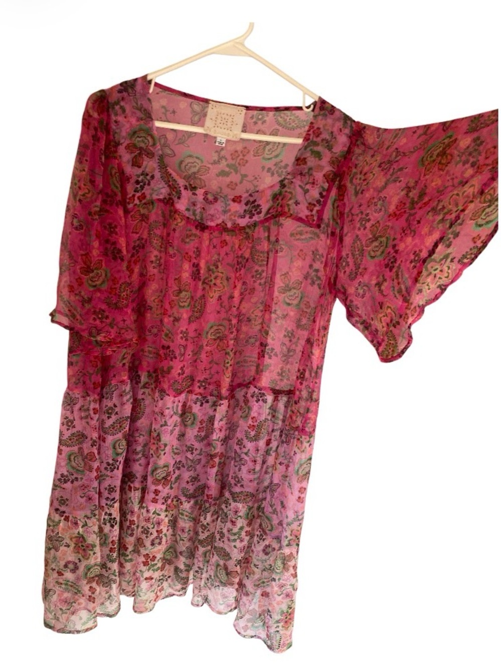 NWT Johnny Was FOXGLOVE SILK MINI DRESS size L - Picture 5 of 11